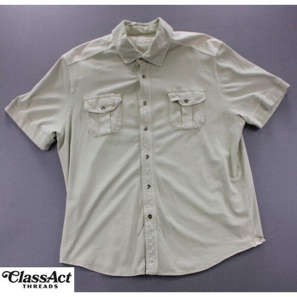 Tommy Bahama Jeans Island Crafted Pima Cotton Button Up Shirt Green Mens Sz XL - Picture 1 of 10